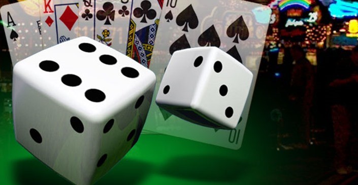 Dice and cards at an online casino